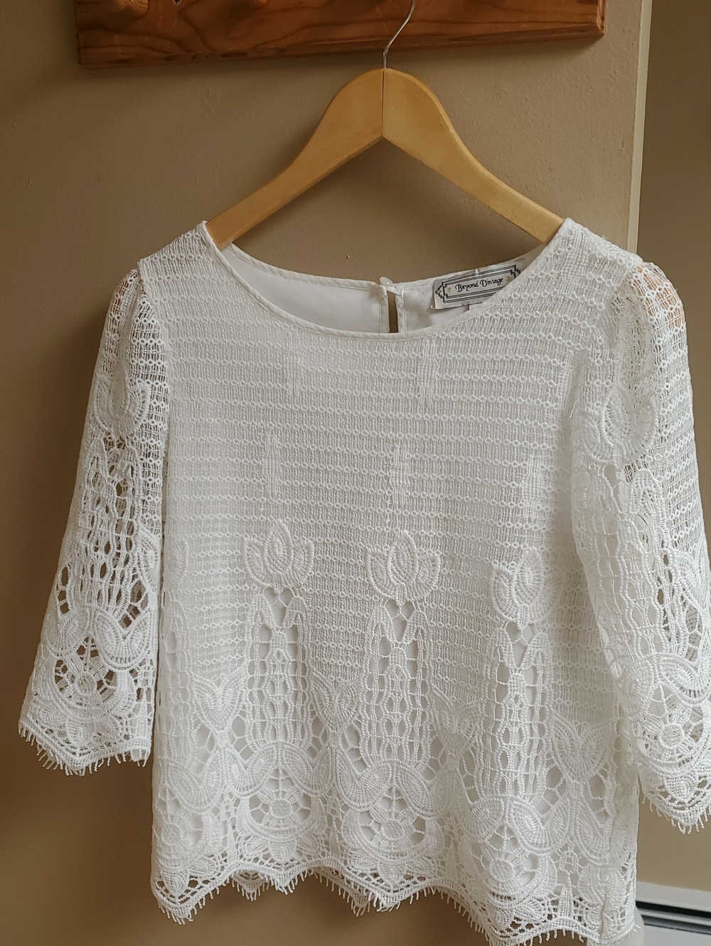 French Dressing White Crochet Lace Blouse
